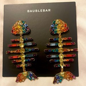 Crystal Statement Earrings Fish